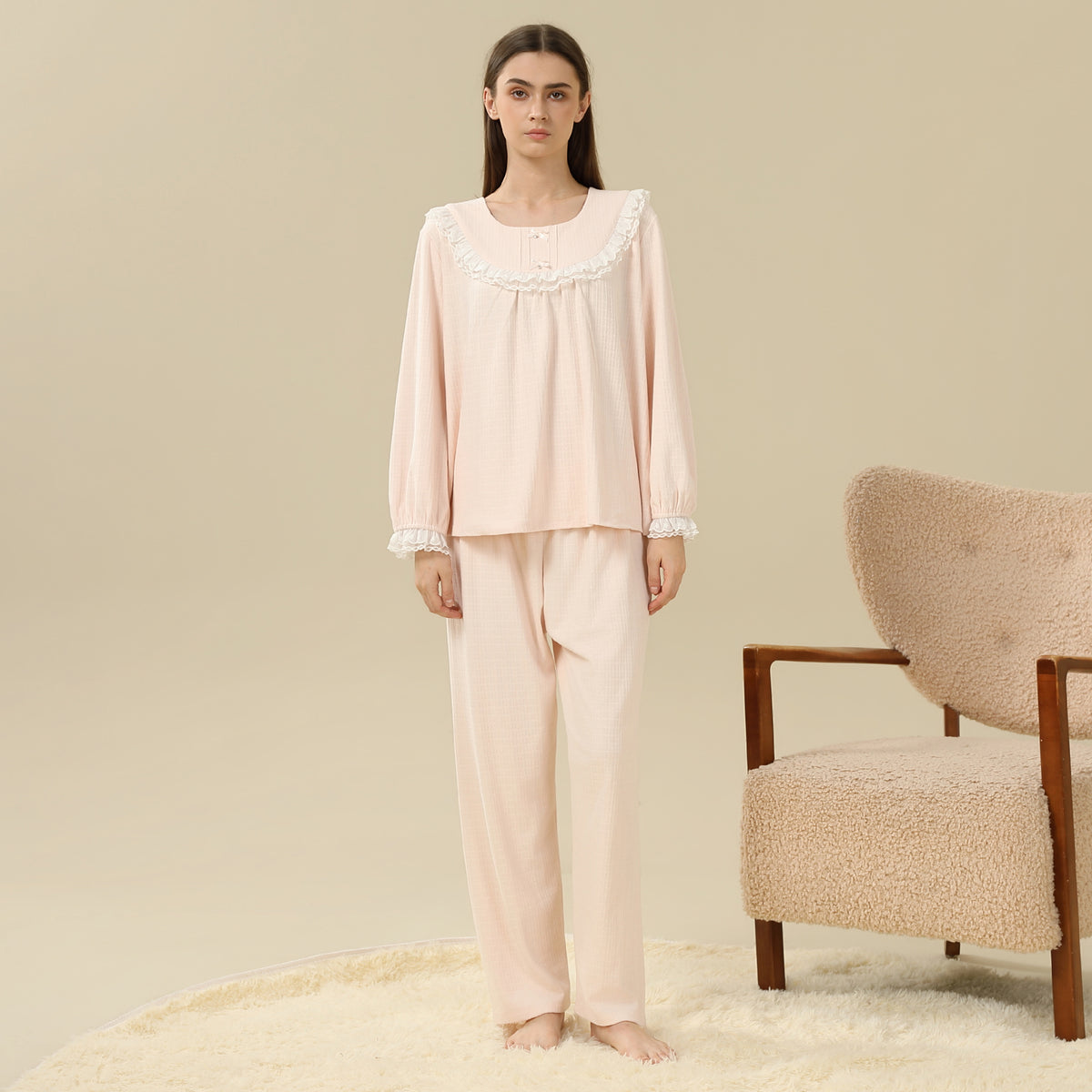Jacquard Pajama Set-2Pc For Women