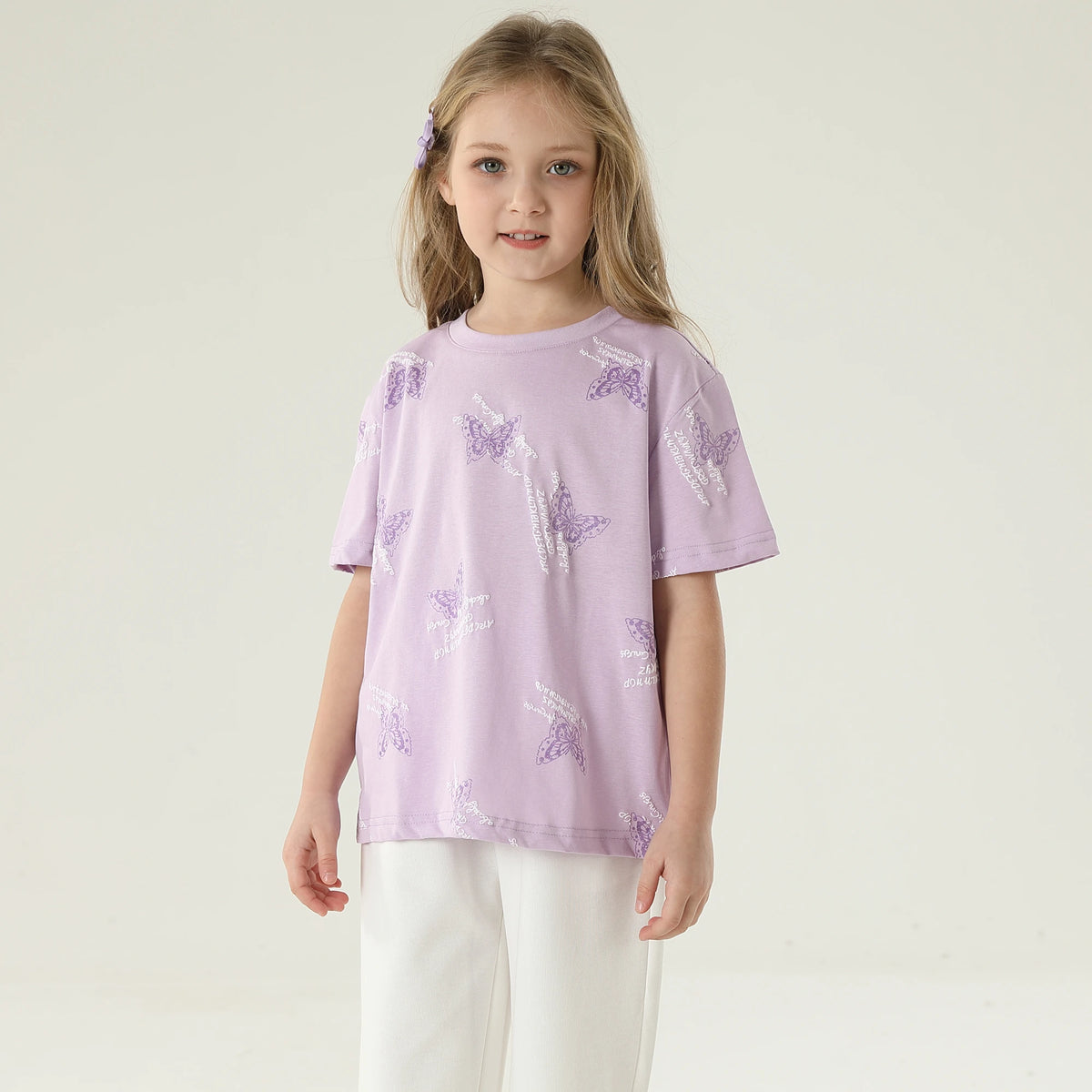 طقم بيجاما ساده كلاسيك 2 قطعة للبنات