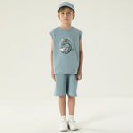 طقم بيجاما مزين بطباعة 2 قطعة للأولاد