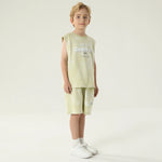 طقم بيجاما مزين بطباعة 2 قطعة للأولاد