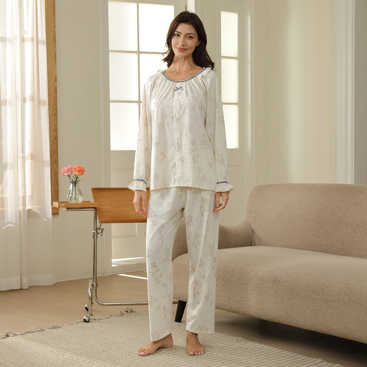 Floral Pajama Set-2Pc For Women