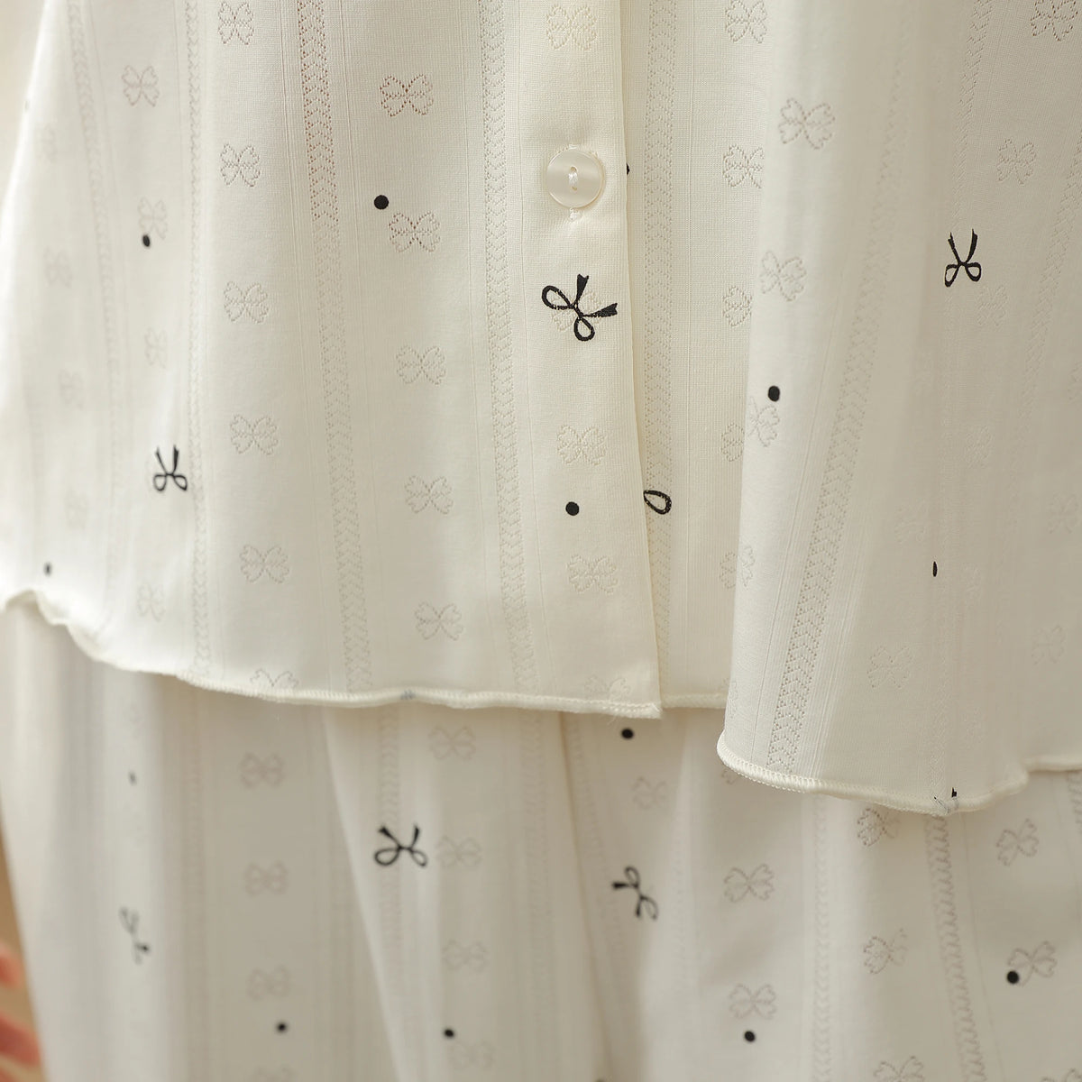 Jacquard Pajama Set-2Pc For Women