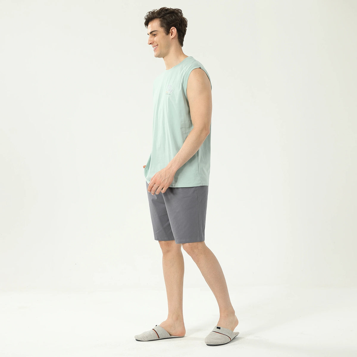 Plain Pajama Set-2Pc For Men