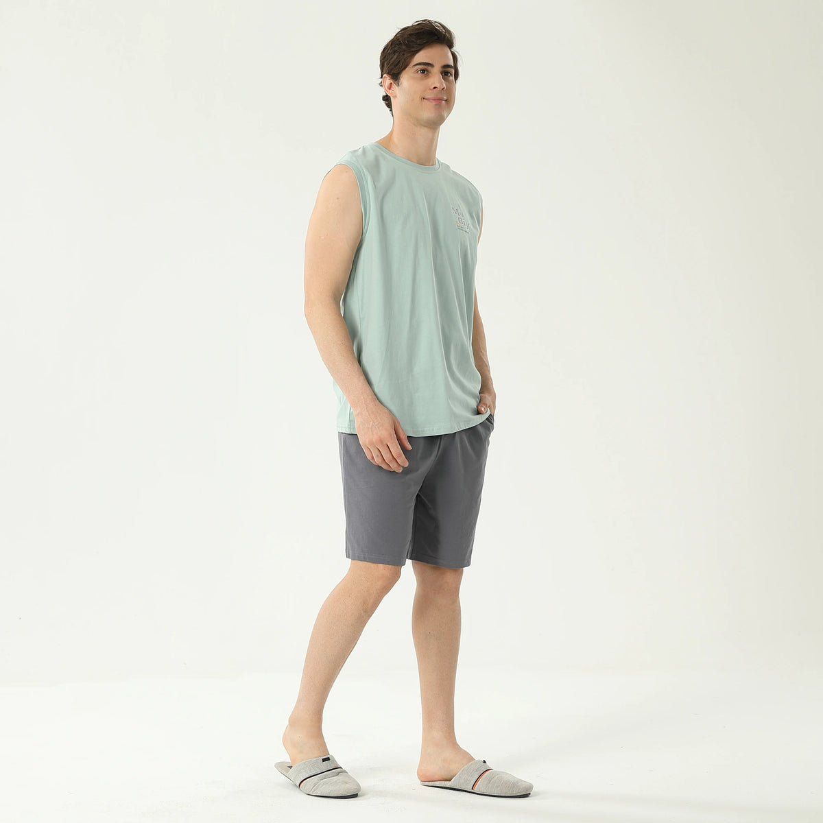 Plain Pajama Set-2Pc For Men