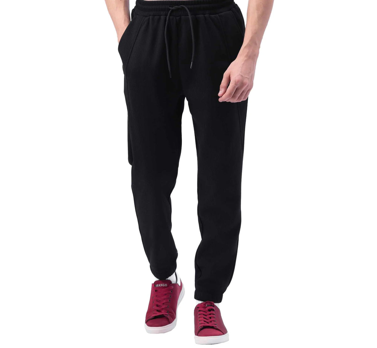 badge casual pants for men image