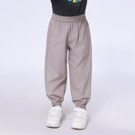 Gray Beige Plain Pants for Boys Image