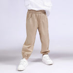 Khaki Plain Pants for Boys Image
