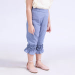 Gray Blue Plain Pants for Girls Image