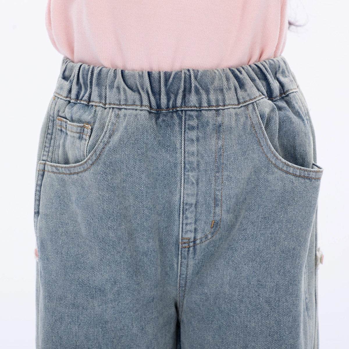 Casual Washed Jeans Pants for Girls Image