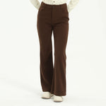 Coffee Elegant Plain Pants for Women Image