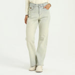 Light Jeans Blue Elegant Washed Jeans Pants for Women Image