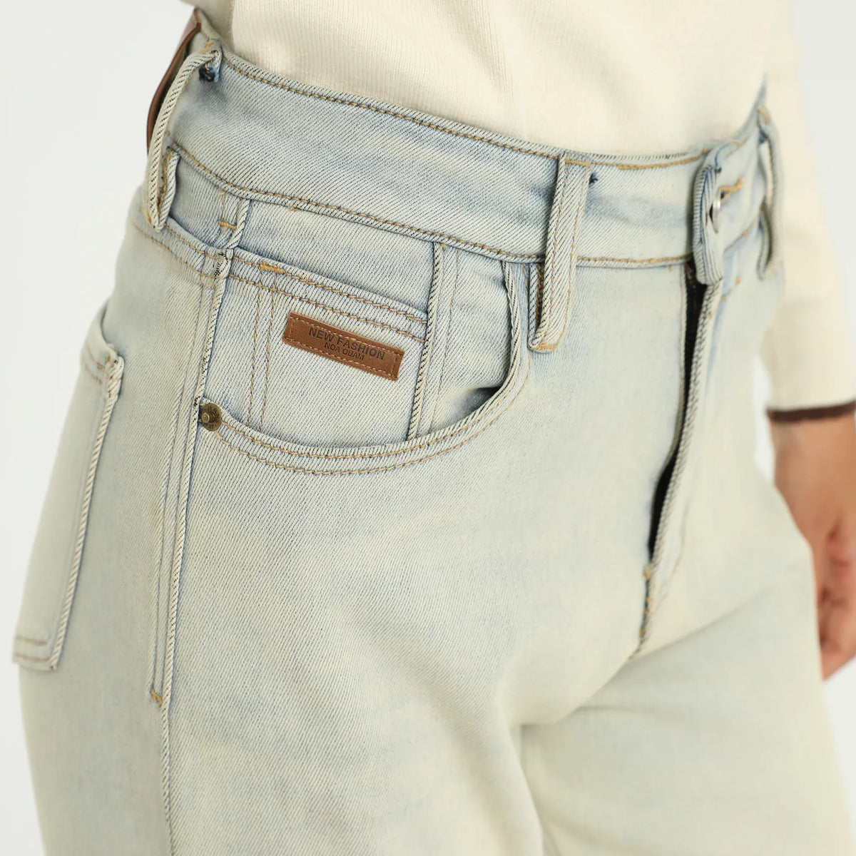 Elegant Washed Jeans Pants for Women Image