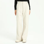Khaki Elegant Plain Pants for Women Image