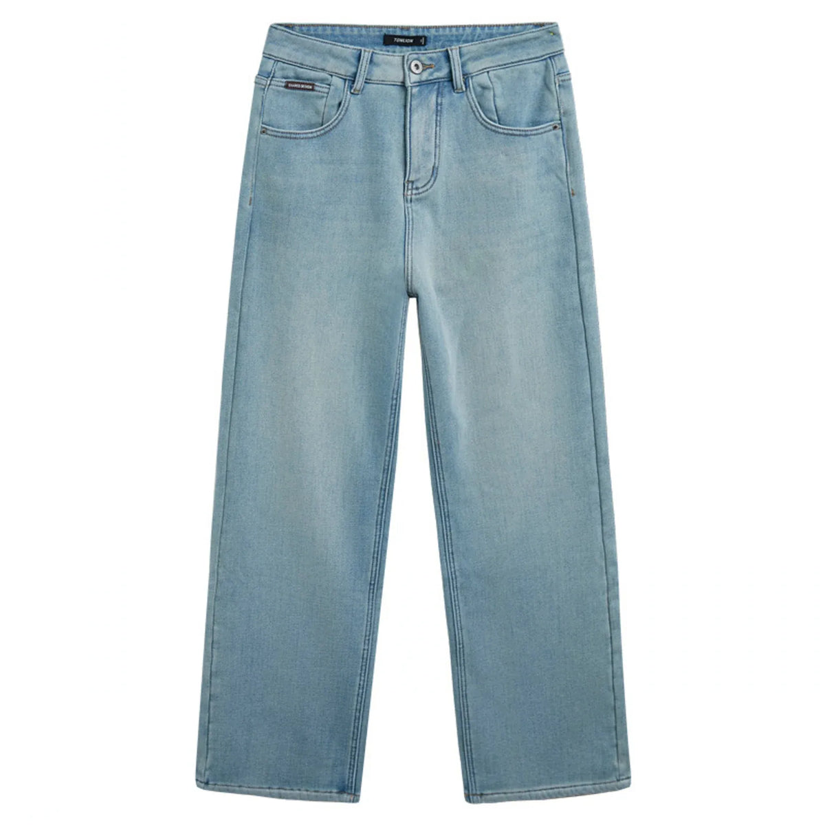 Straight-Leg Mid-Wiast Jeans Pants for Women Image