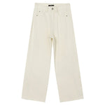 Wide-Leg Mid-Wiast Plain Pants for Women Image