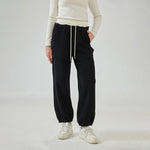 Ankle-Tied Mid-Wiast Embroidery Pants for Women Image