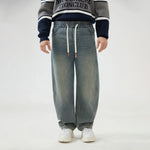 Straight-Leg Mid-Wiast Jeans Pants for Men Image