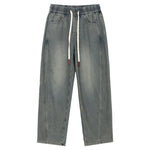 Straight-Leg Mid-Wiast Jeans Pants for Men Image
