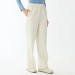 Beige Elegant Jacquard Pants for Women Image