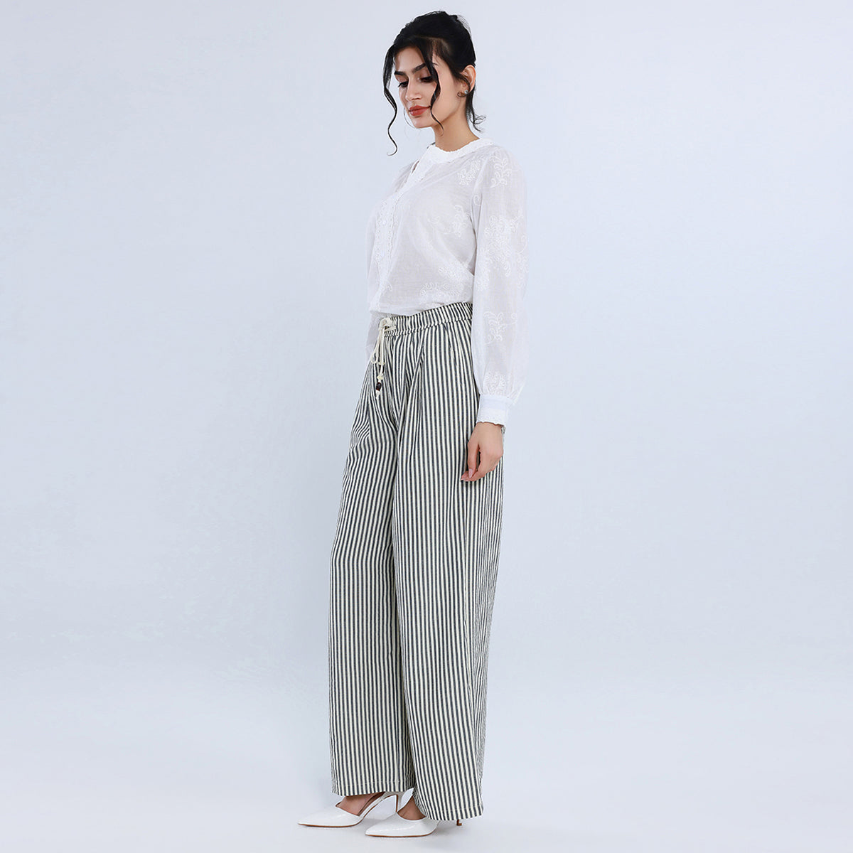 بنطال كاجوال مخطط للنساء