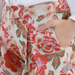 بنطال كاجوال مزين بنمط الزهور للنساء