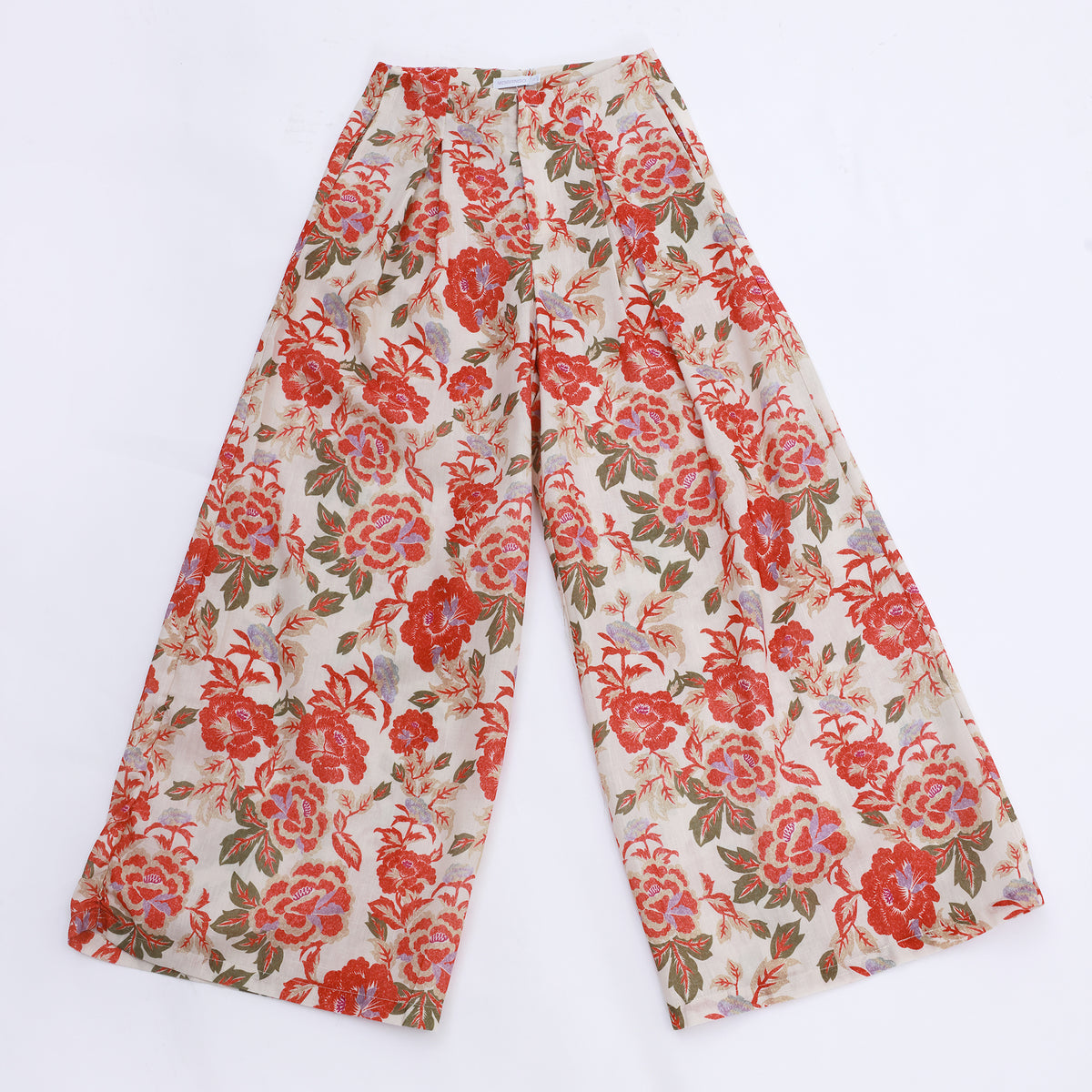 بنطال كاجوال مزين بنمط الزهور للنساء