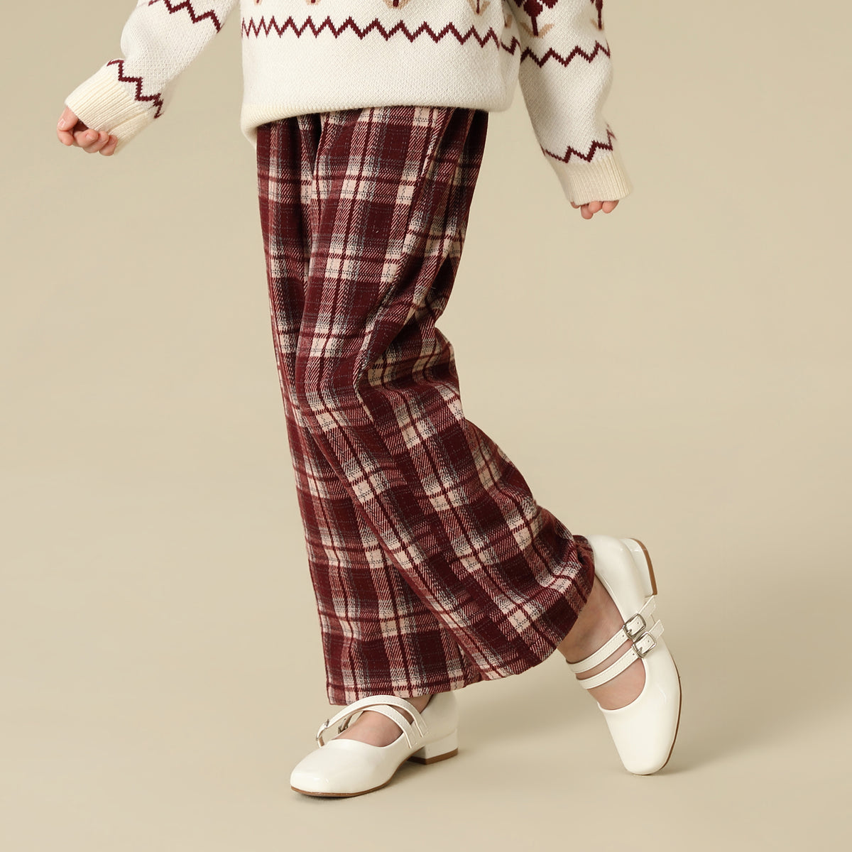 Checked Pants For Girls