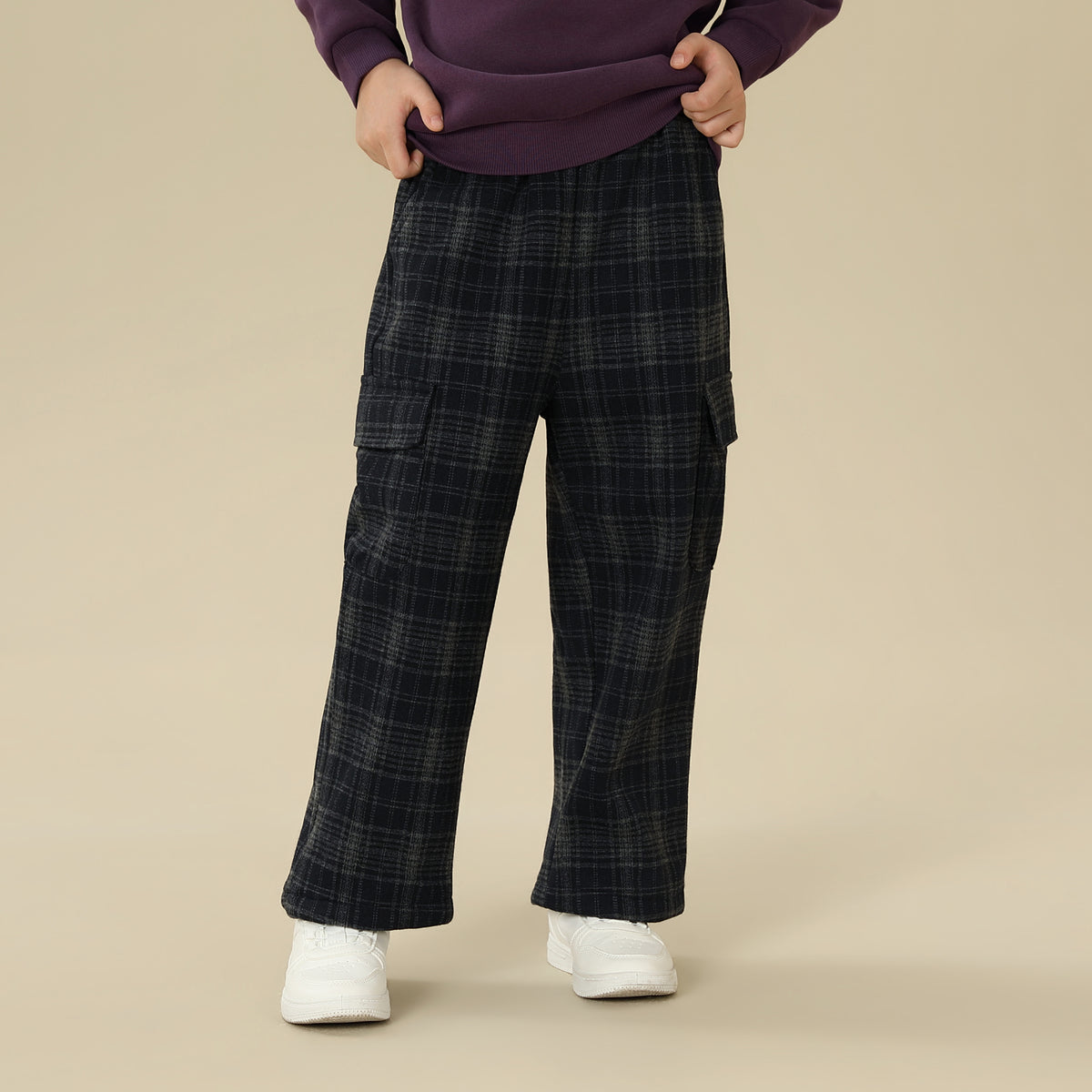 Checked Pants For Girls