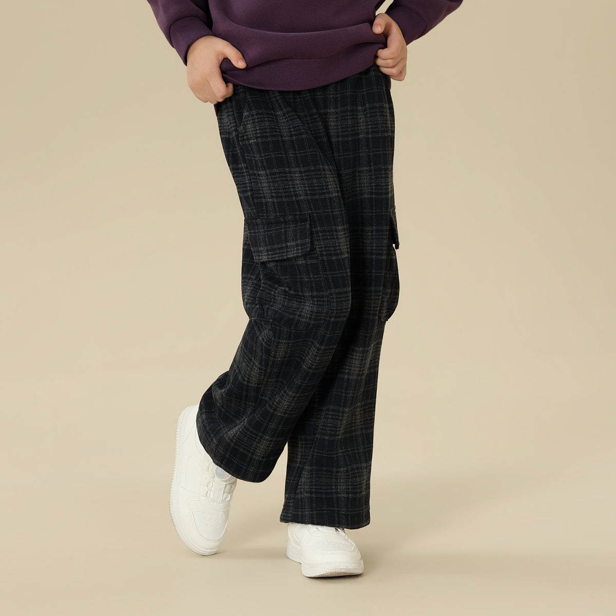 Checked Pants For Girls