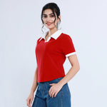 تيشيرت بولو كاجوال بألوان متداخلة للنساء