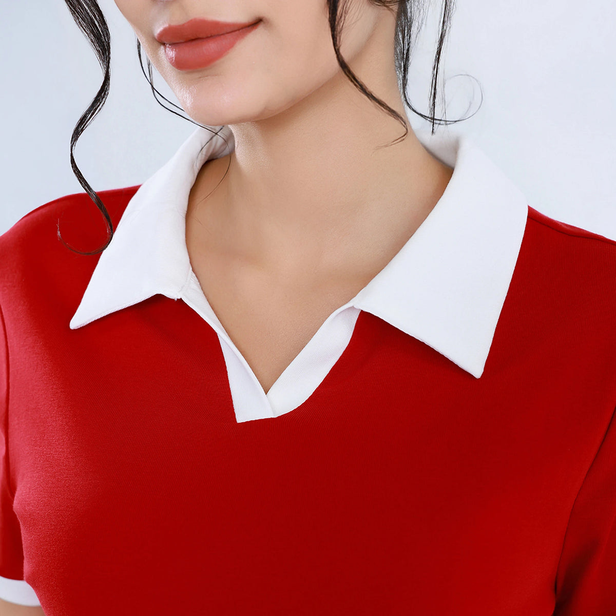 تيشيرت بولو كاجوال بألوان متداخلة للنساء