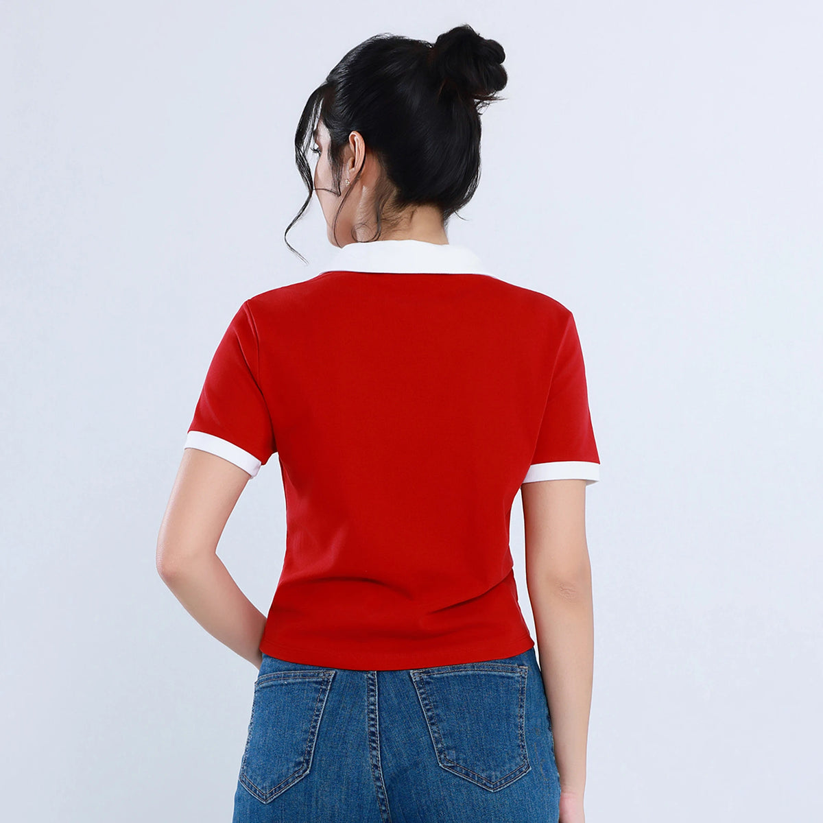 تيشيرت بولو كاجوال بألوان متداخلة للنساء