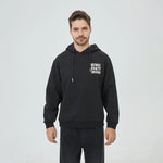 Black Printed Hoodie for Men Image