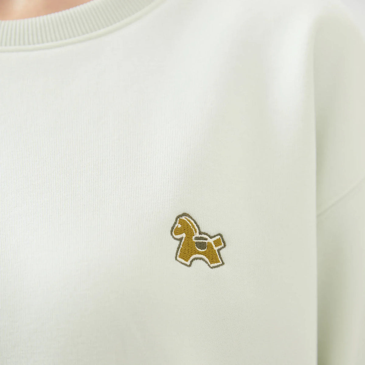 Embroidery Loose Drop-Shoulder Sweatshirt with Circular for Women Image