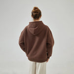 Embroidery Loose Drop-Shoulder Hoodie with With Hood for Women Image
