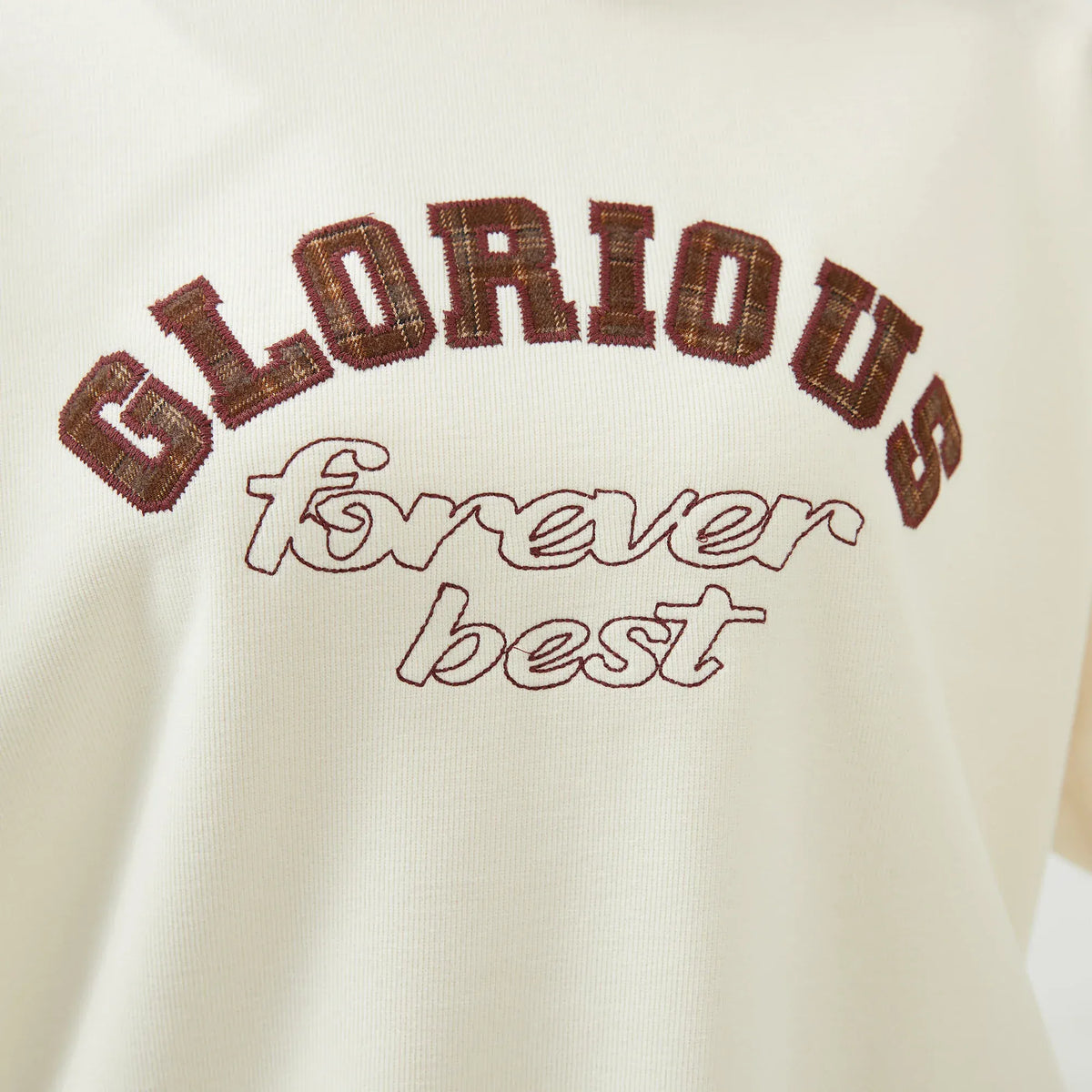 Embroidery Loose Drop-Shoulder Hoodie with With Hood for Women Image