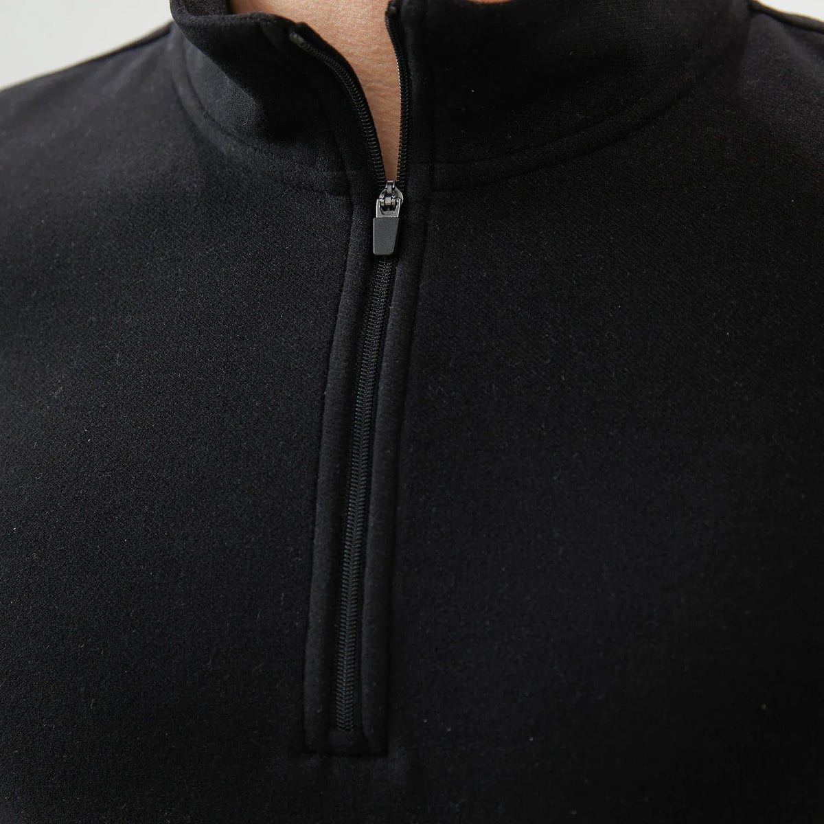 Plain Regular Sleeve Sweatshirt with Stand Collar for Men Image