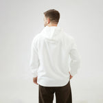 Embroidery Loose Drop-Shoulder Hoodie with With Hood for Men Image