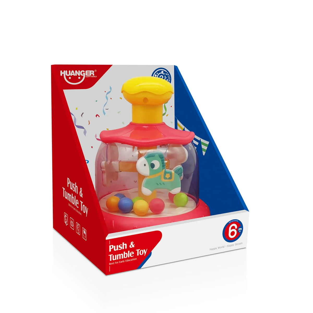 6M Red Push & Tumble Toy for Baby Image