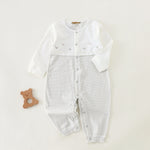 Printed Basic Romper For Baby boy Grey Image