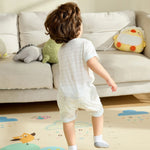 Striped Pajama Romper For Baby boy Image