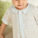 Striped Pajama Romper For Baby boy Image
