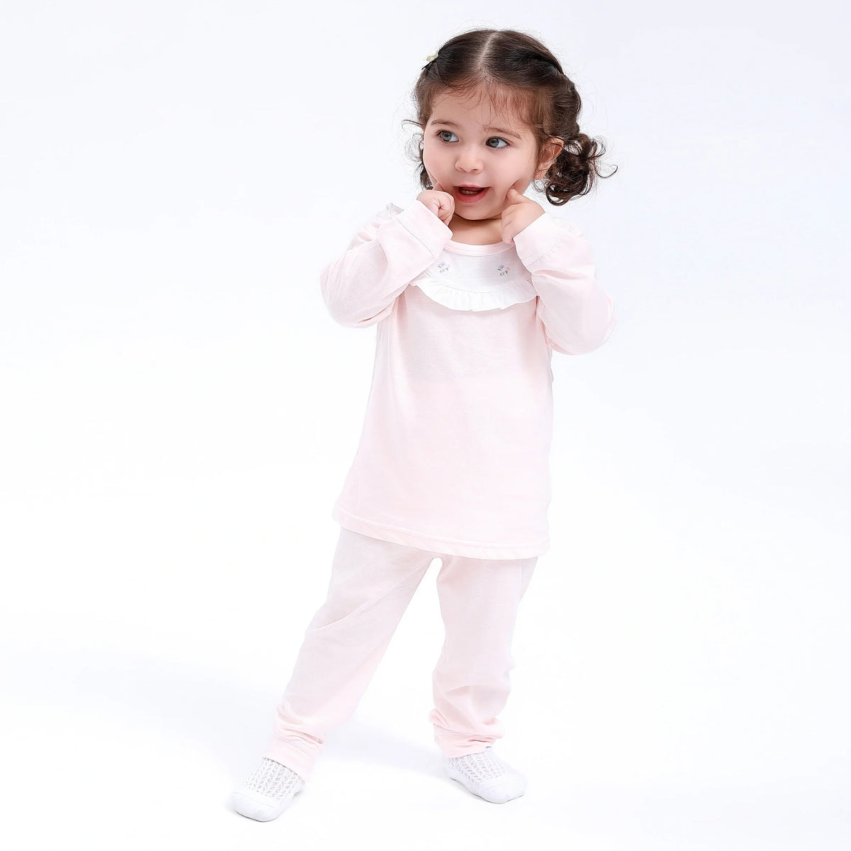 Floral Pajamas Set-2Pc for Baby Pink Image