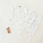 White Printed Pajama Set-2Pc For Baby girl Image