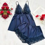 Blue Set-2pc Top and Short Lingerie For Women Image
