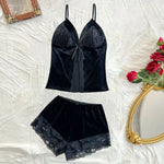 Black Set-2pc Top and Short Lingerie For Women Image