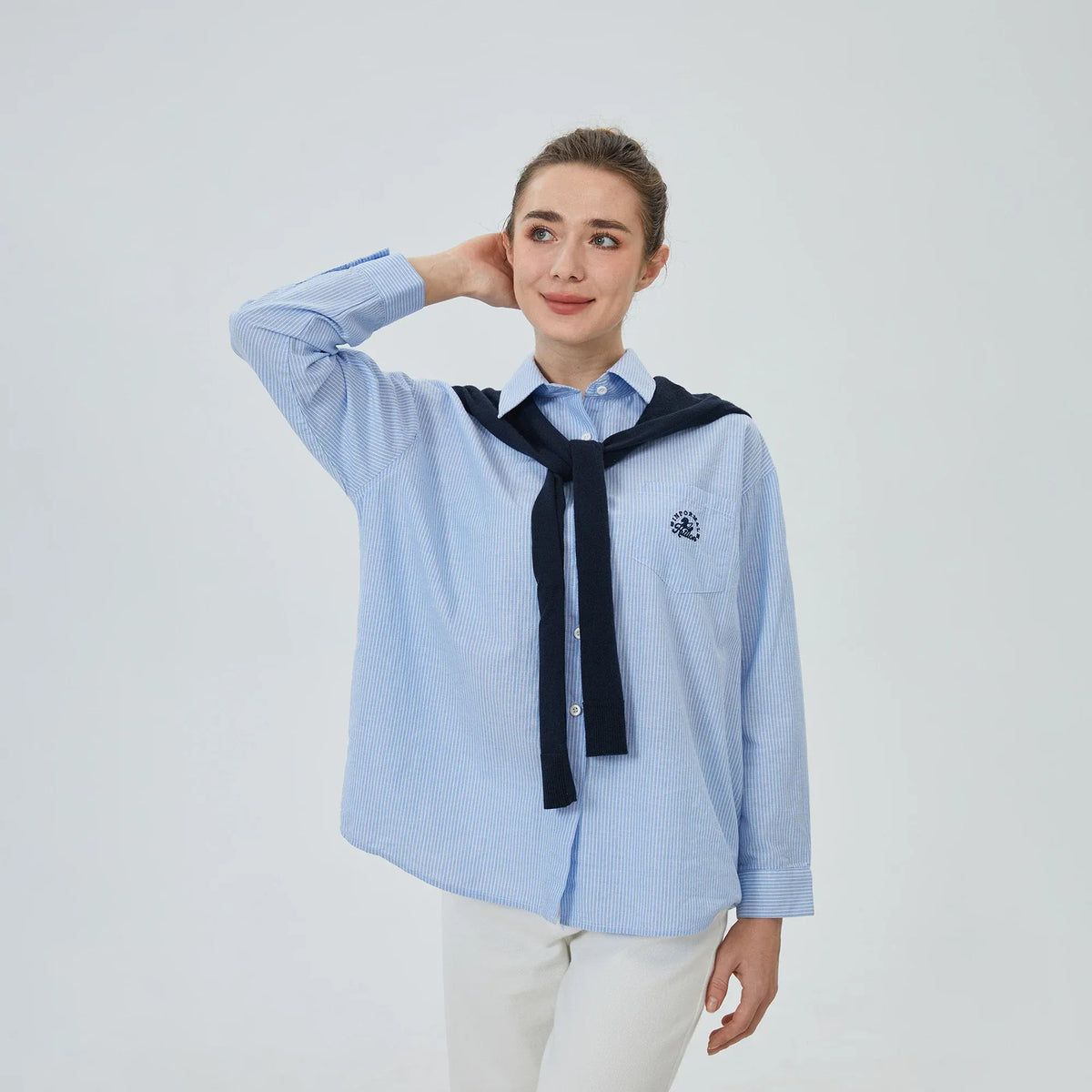Blue Striped Shirt-2Pc for Women Image