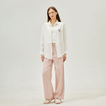 قميص مطرز بتصميم عصري مكون من قطعتين للنساء