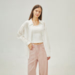 قميص مطرز بتصميم عصري مكون من قطعتين للنساء