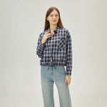 قميص كاروهات قطعتين للنساء